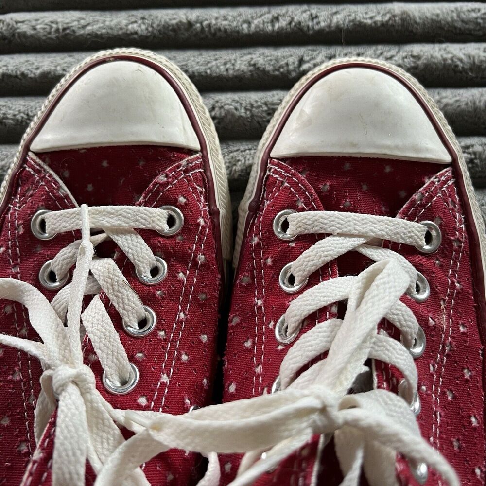 Converse All Star Red Canvas Sneaker Women Size 8 - Picture 7 of 8